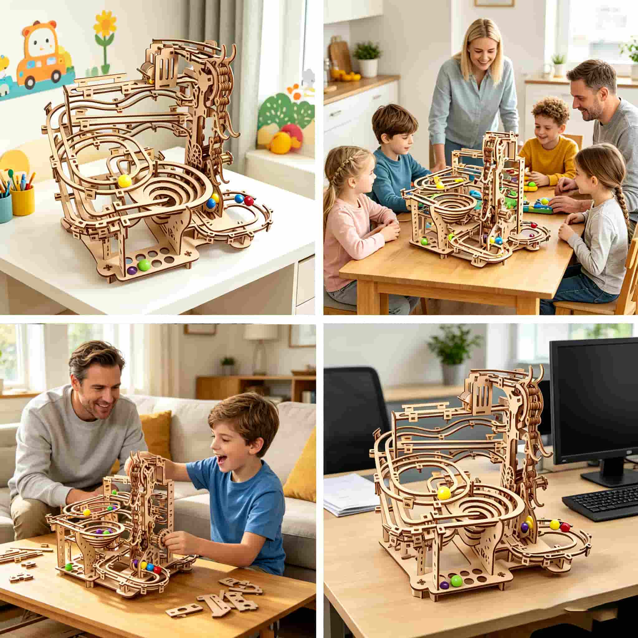 Mechanical Marble Run 3D Woode - Running Gear Track ulasan dan harga