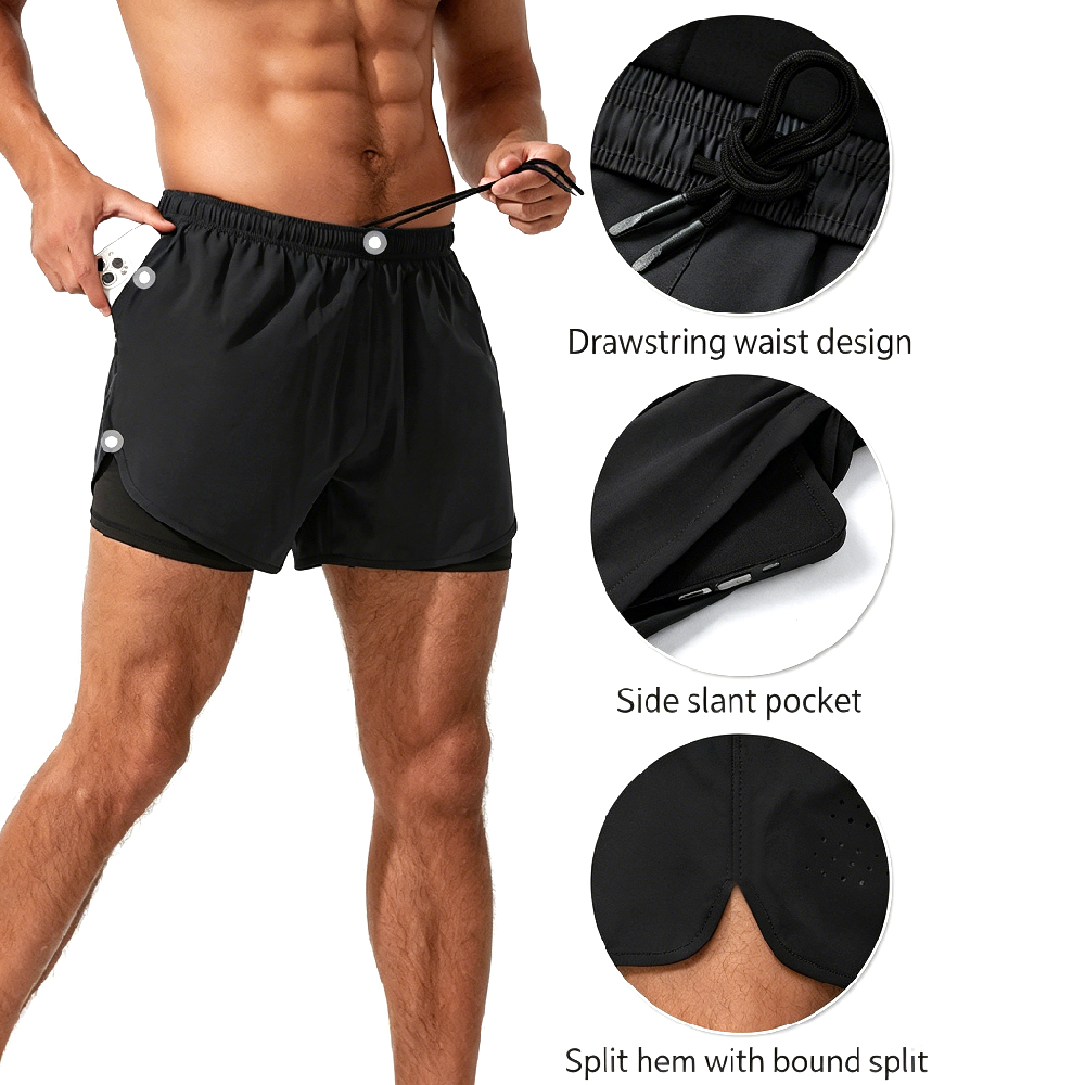 High-Waist 2-in-1 Running Shor - High And Running Gear ulasan dan harga